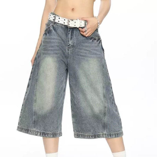 Old Cowboy Cropped Pants Summer Loose Straight Casual Shorts For Men And Women MuddyStock