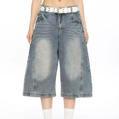 Old Cowboy Cropped Pants Summer Loose Straight Casual Shorts For Men And Women MuddyStock
