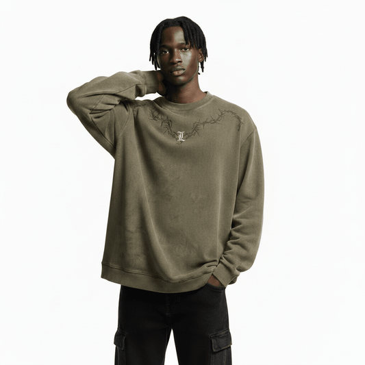 Gothic Crew Neck Long-sleeved T-shirt For Men null