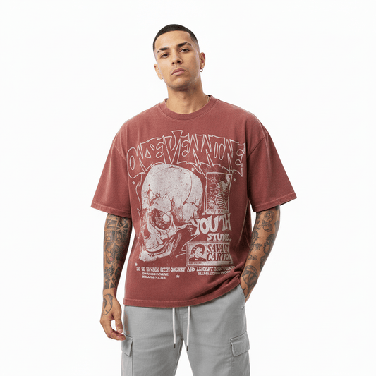 Printed Street Design Loose T-shirt For Men null