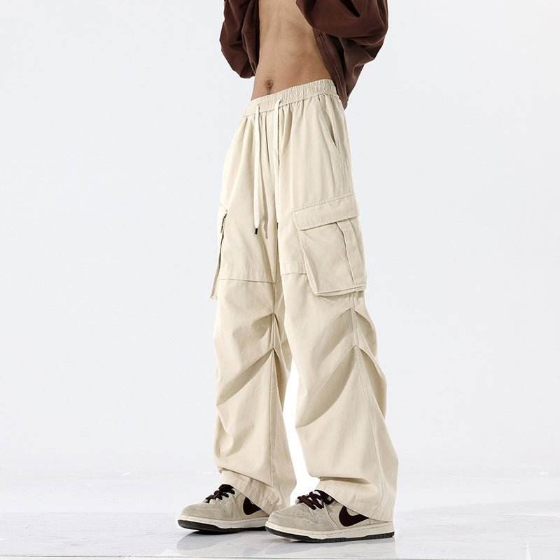 Overalls Men's Retro Trendy Pleated Straight-leg Trousers Casual MuddyStock