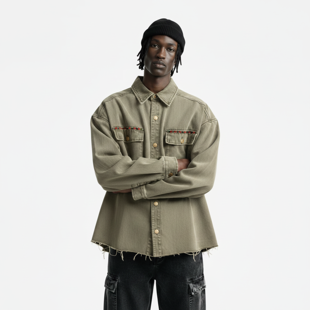 Loose Casual Versatile Denim Shirt For Men | MuddyStock Originals