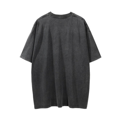 Printed Washed Old Short-sleeved T-shirt For Men MuddyStock