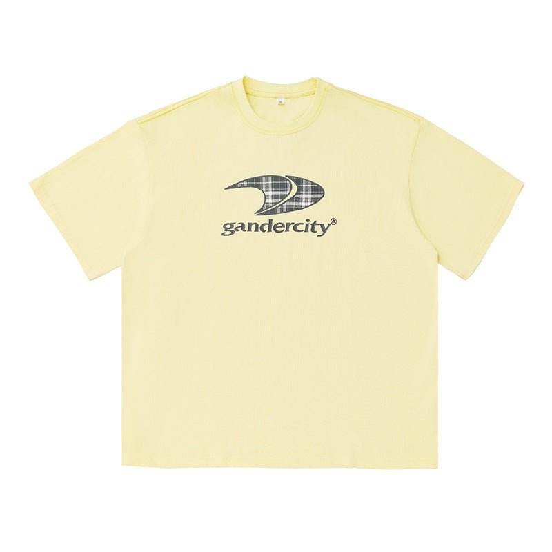 Retro Contrast Color Check Printed T-shirt For Men MuddyStock