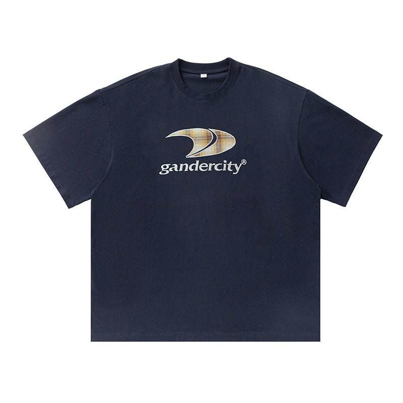 Retro Contrast Color Check Printed T-shirt For Men MuddyStock