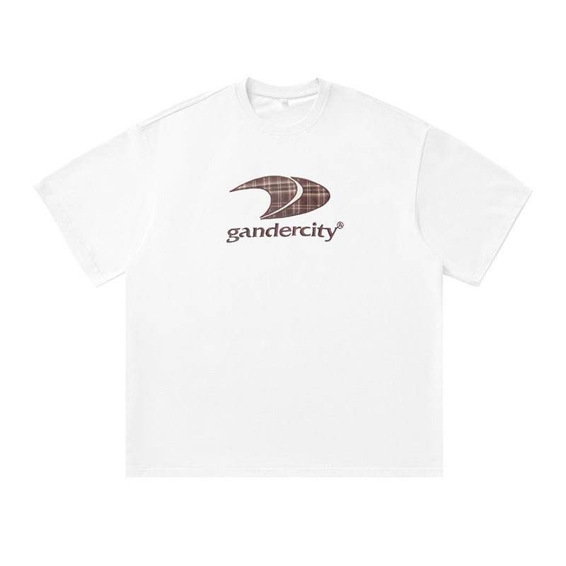 Retro Contrast Color Check Printed T-shirt For Men White MuddyStock