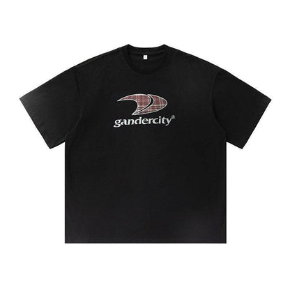 Retro Contrast Color Check Printed T-shirt For Men MuddyStock