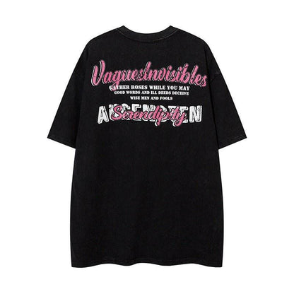 Retro Distressed Printed Short Sleeve For Women MuddyStock