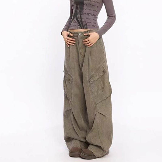 Retro Overalls Jeans Women's Early Autumn High Waist Loose MuddyStock