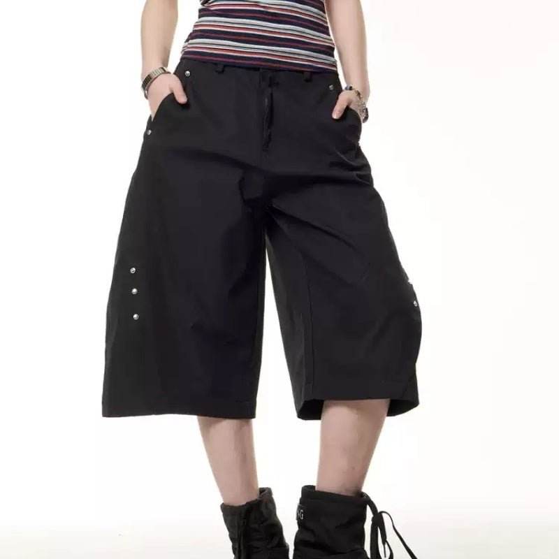 Retro Rivet Machete Cropped Trousers Casual For Men And Women MuddyStock