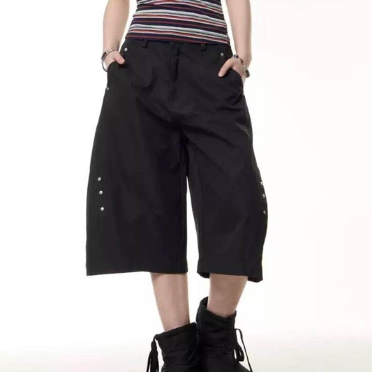 Retro Rivet Machete Cropped Trousers Casual For Men And Women MuddyStock