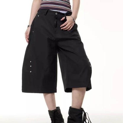 Retro Rivet Machete Cropped Trousers Casual For Men And Women MuddyStock