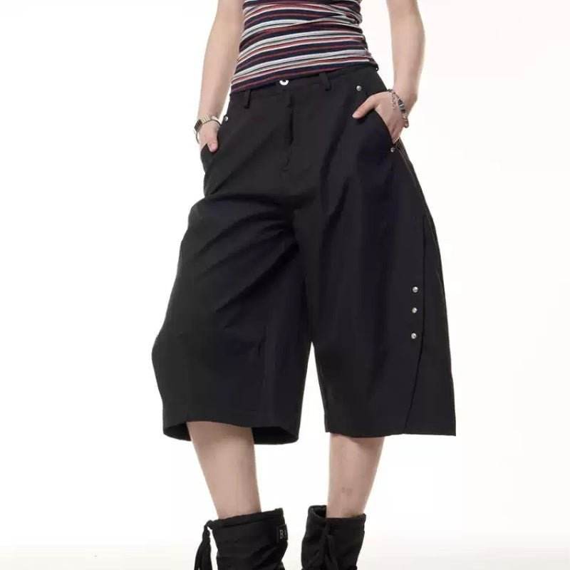 Retro Rivet Machete Cropped Trousers Casual For Men And Women MuddyStock