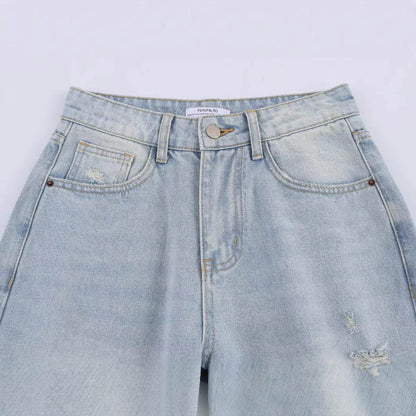 Ripped high waisted loose jeans for women | MuddyStock Originals MuddyStock