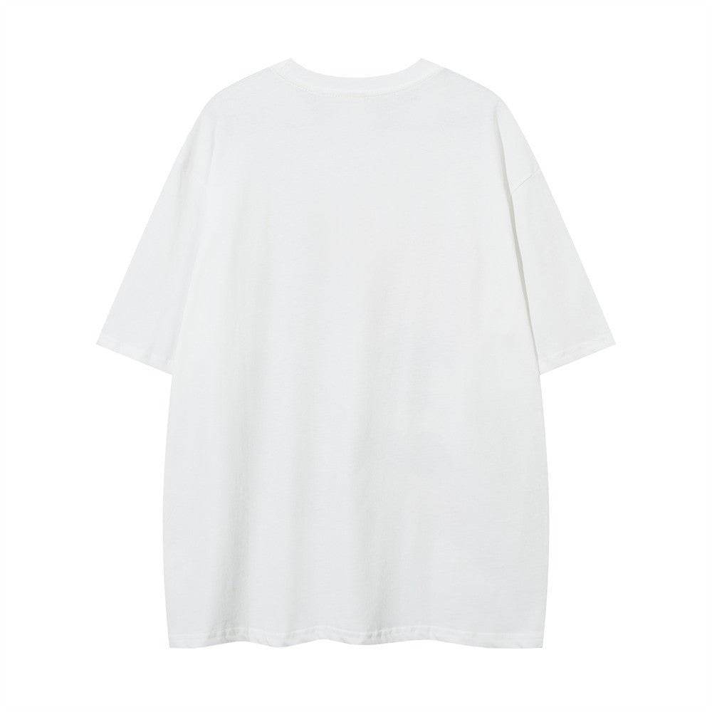 Short-sleeved Hand-painted Abstract Pattern T-shirt For Women MuddyStock
