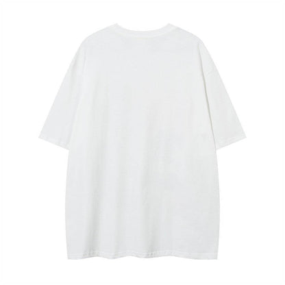 Short-sleeved Hand-painted Abstract Pattern T-shirt For Women MuddyStock