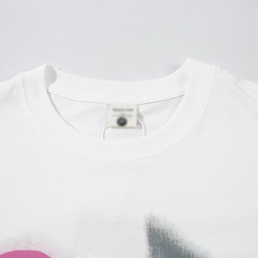 Short-sleeved Hand-painted Abstract Pattern T-shirt For Women MuddyStock