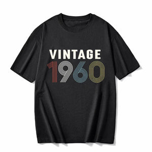 Short sleeved T-shirt with digital print pattern for men and women | MuddyStock Originals 1960 black