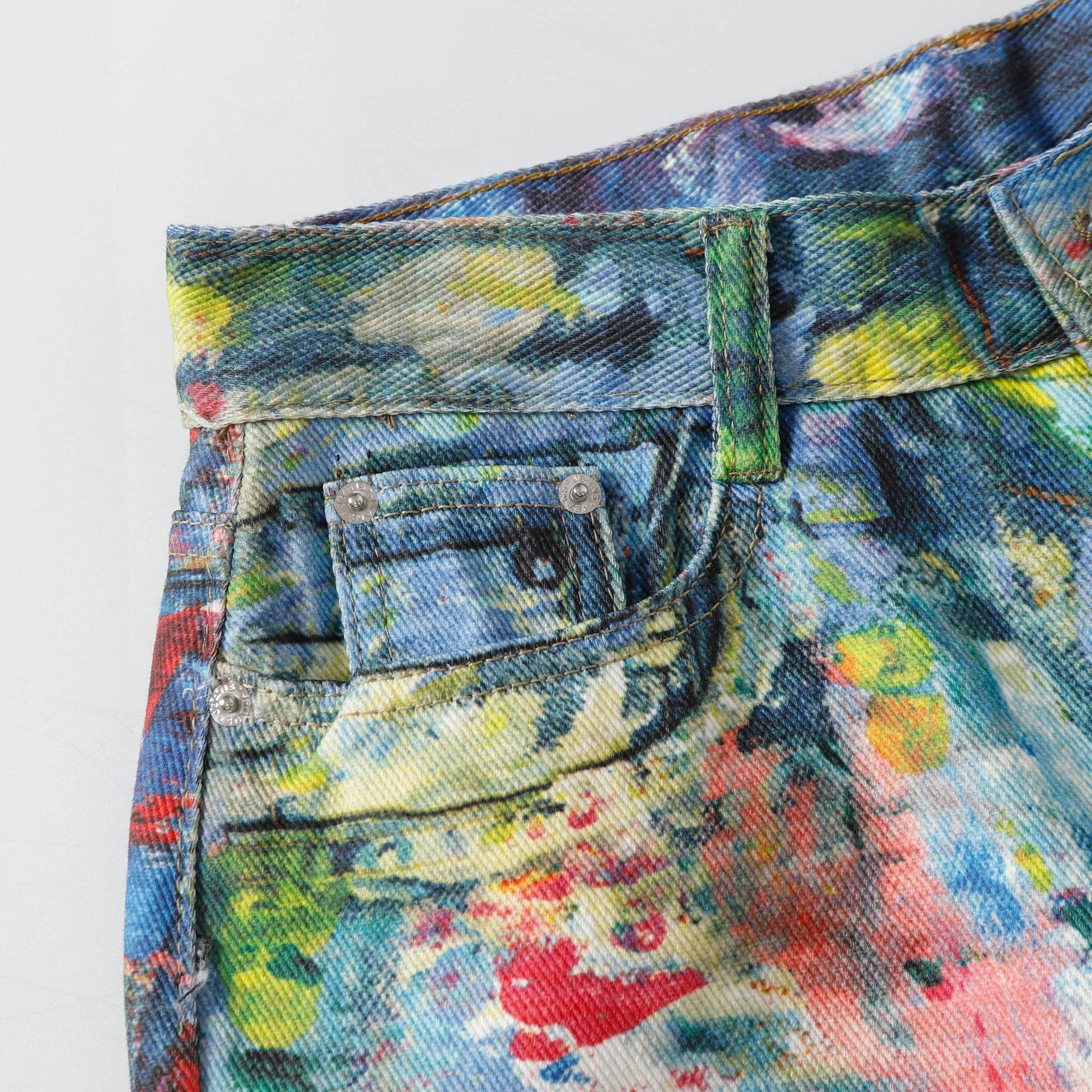 Spring New Retro Heavy Industry Loose Design Jeans For Men And Women MuddyStock