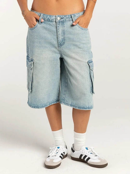 Street trendsetters ordinary washed workwear denim straight leg pants | MuddyStock Originals Light Blue MuddyStock