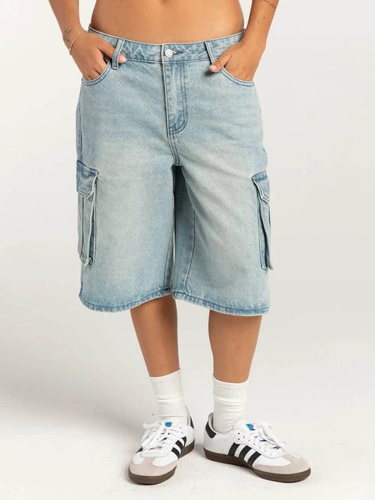 Street trendsetters ordinary washed workwear denim straight leg pants | MuddyStock Originals Light Blue MuddyStock