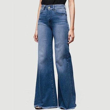 Streetwear Stretch Casual Full Length Loose Wide Leg Jeans | MuddyStock Originals dark blue MuddyStock