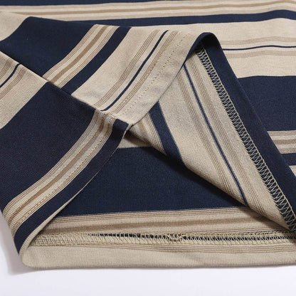 Striped Round Neck Short Sleeve T-shirt For Men And Women MuddyStock
