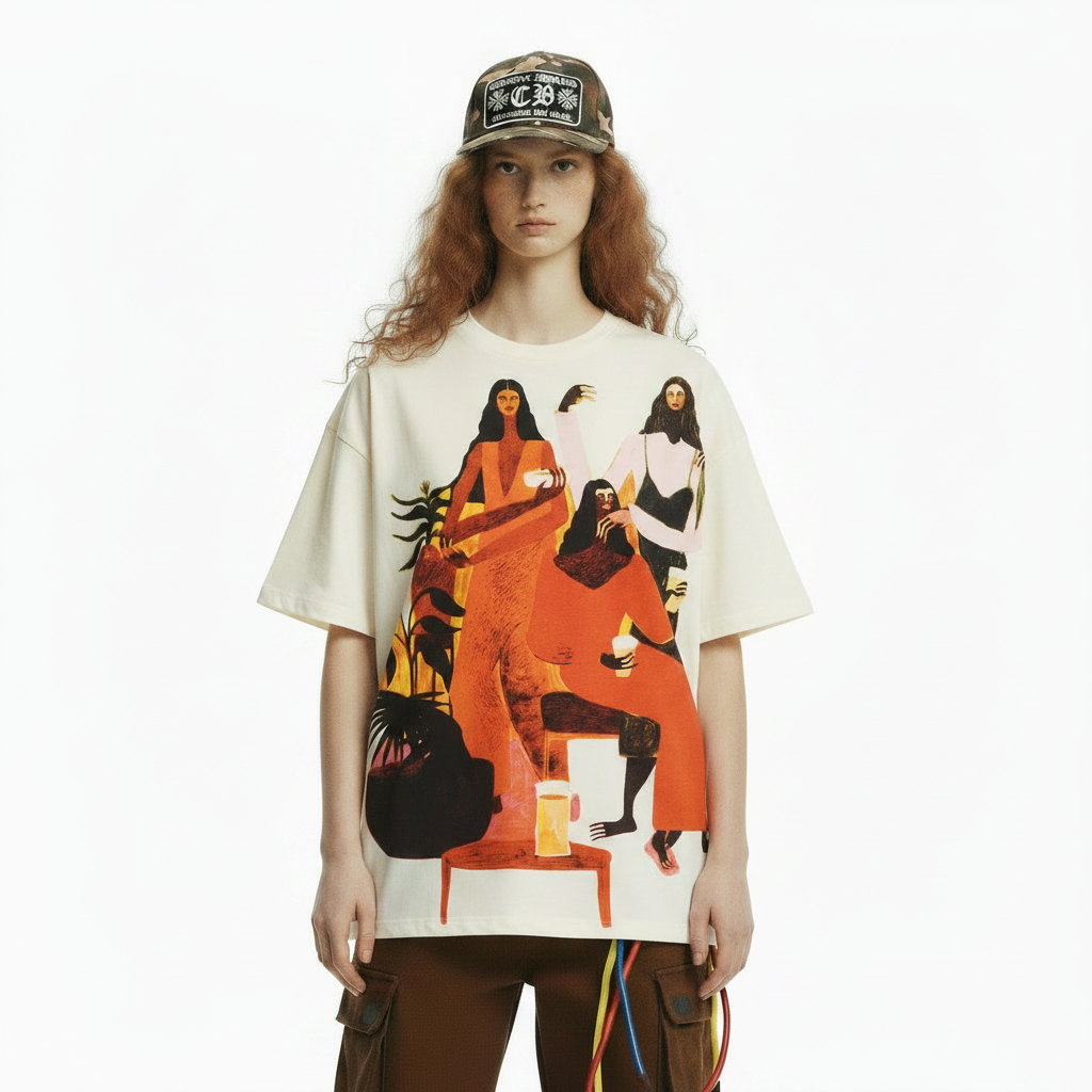 Loose casual versatile printed T-shirt for women | MuddyStock Originals