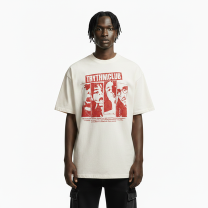Portrait collage printed short sleeved t-shirt for men | MuddyStock Originals