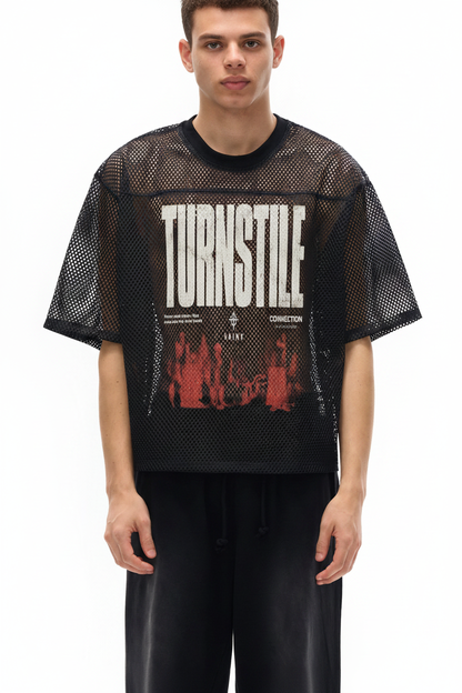 See-through Boxy Net T-Shirt For Men