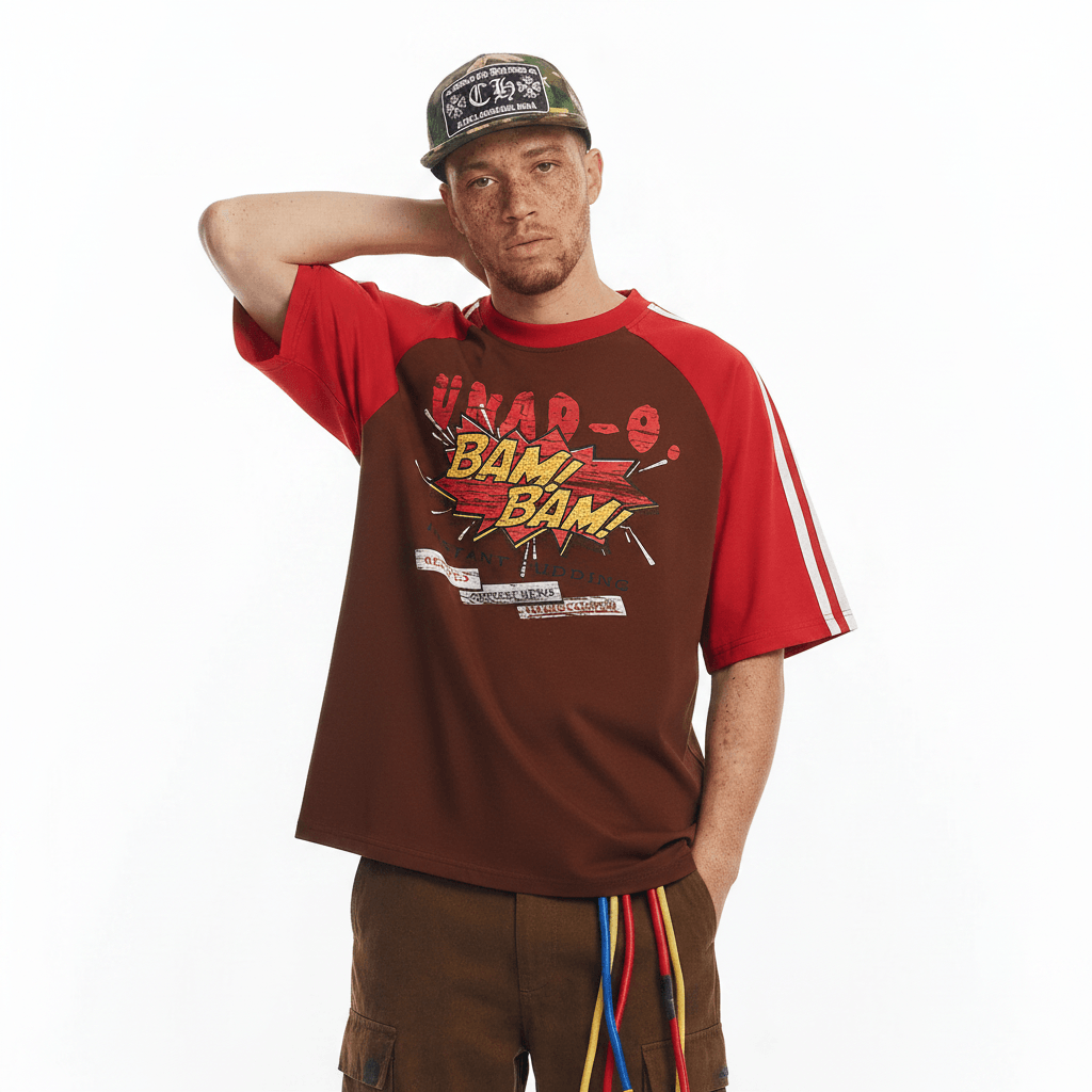 Color Contrast Patchwork Raglan T-shirt For Men null