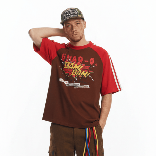 Color Contrast Patchwork Raglan T-shirt For Men null