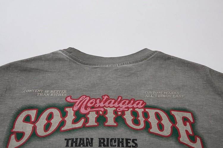 Vintage Car Print Distressed Short Sleeve Men And Women MuddyStock