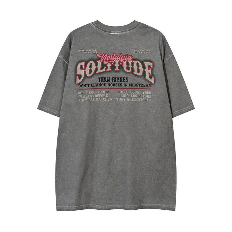 Vintage Car Print Distressed Short Sleeve Men And Women MuddyStock