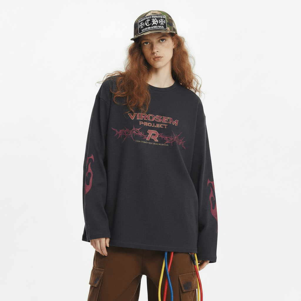 American Vintage Street Long-sleeved T-shirt For Women null