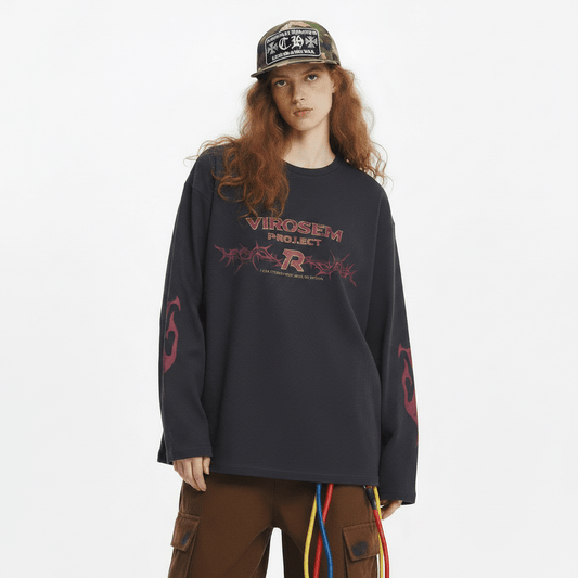 American Vintage Street Long-sleeved T-shirt For Women null