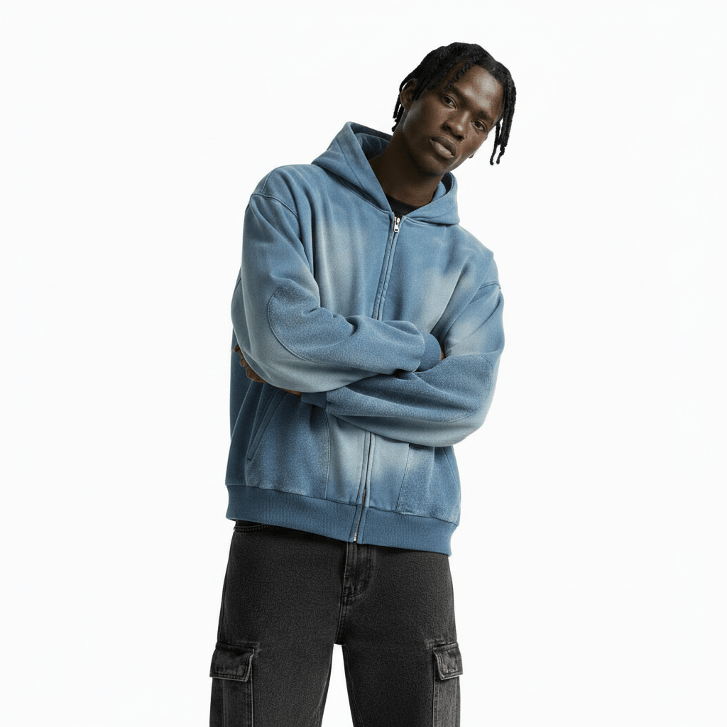 Waste Soil Tie-dyed Washed Hoodie For Men null