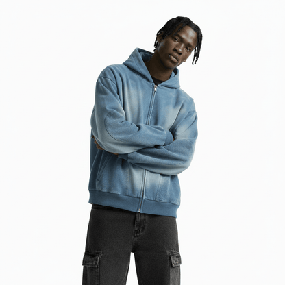 Waste Soil Tie-dyed Washed Hoodie For Men null