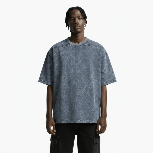 Pleated Texture Short Sleeve Men's T-shirt null