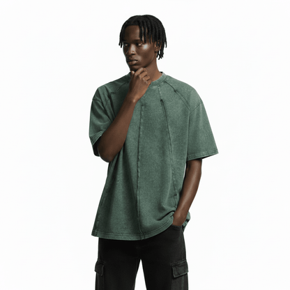 Men's Retro Washed Distressed Loose Niche Half Sleeve T-shirt null