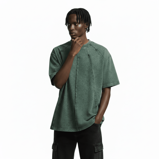 Men's Retro Washed Distressed Loose Niche Half Sleeve T-shirt null