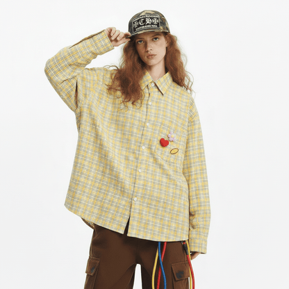 Fine Plaid Long-sleeved Shirt For Women null