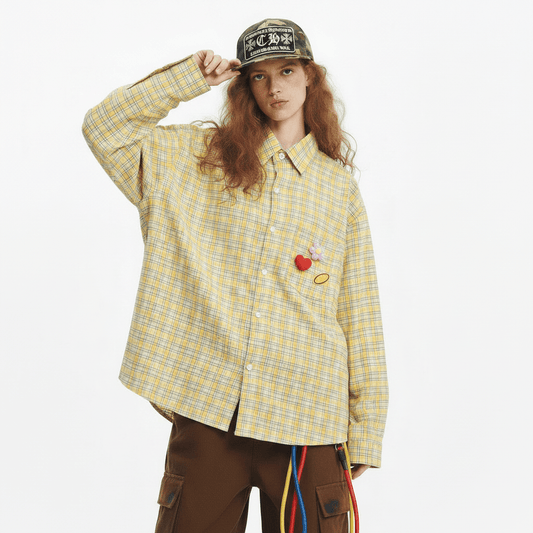 Fine Plaid Long-sleeved Shirt For Women null